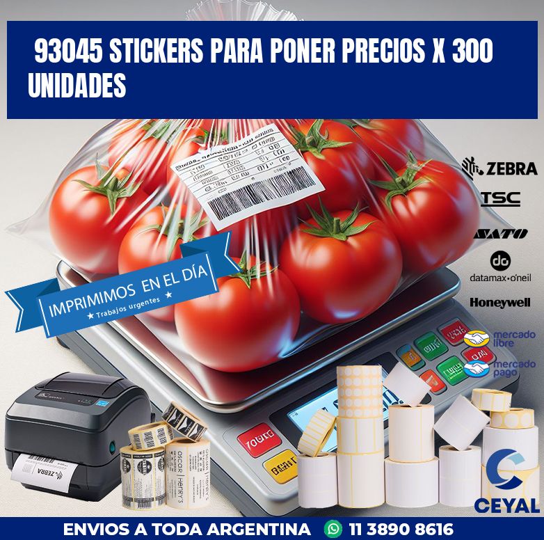93045 STICKERS PARA PONER PRECIOS X 300 UNIDADES