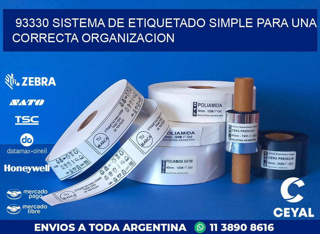 93330 SISTEMA DE ETIQUETADO SIMPLE PARA UNA CORRECTA ORGANIZACION