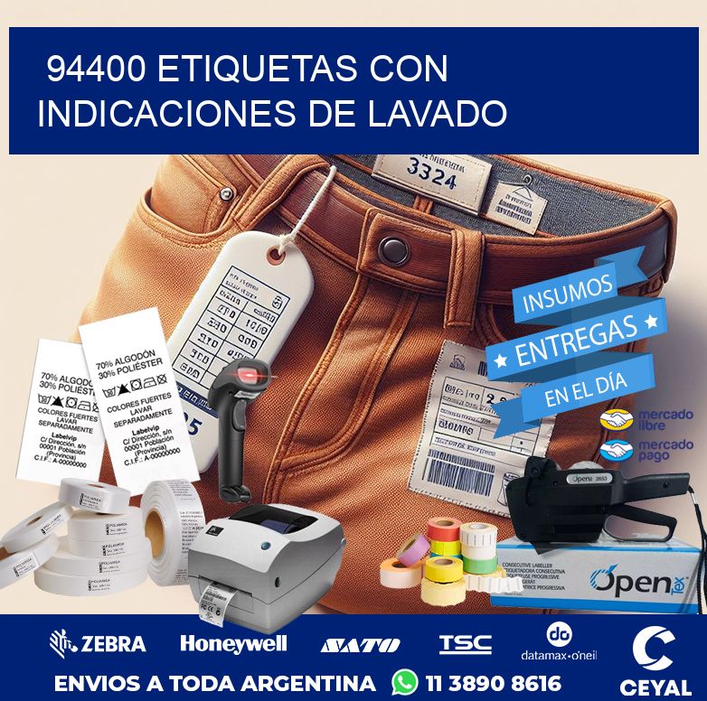 94400 ETIQUETAS CON INDICACIONES DE LAVADO