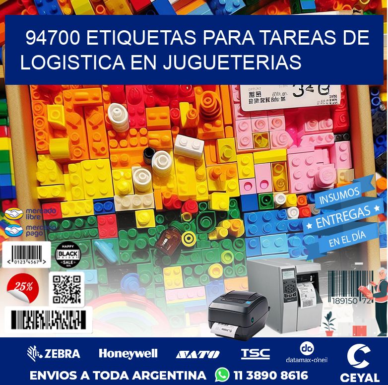 94700 ETIQUETAS PARA TAREAS DE LOGISTICA EN JUGUETERIAS