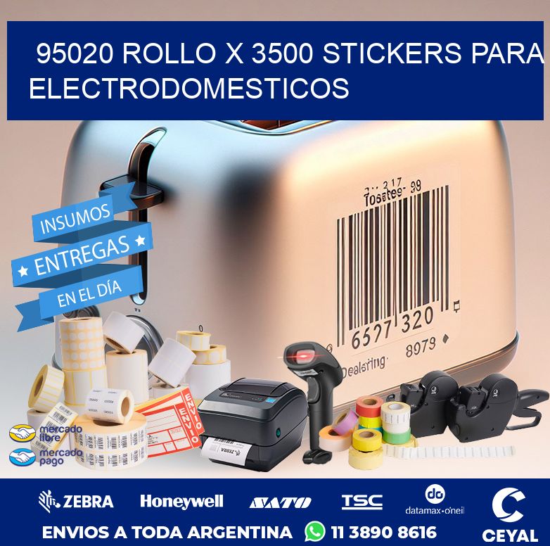 95020 ROLLO X 3500 STICKERS PARA ELECTRODOMESTICOS