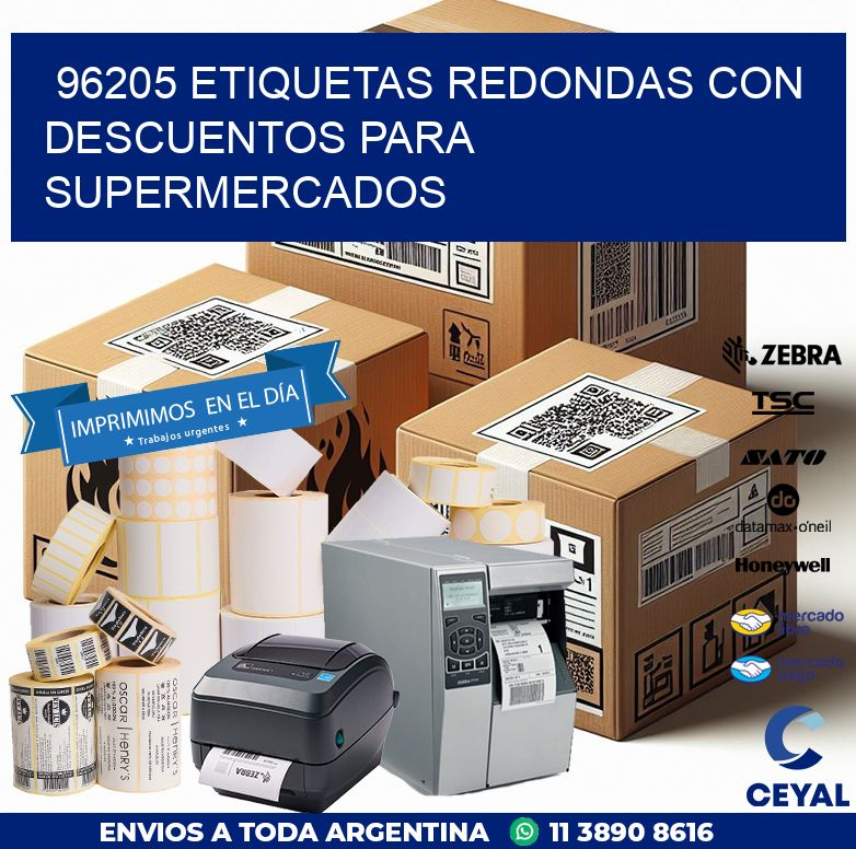 96205 ETIQUETAS REDONDAS CON DESCUENTOS PARA SUPERMERCADOS