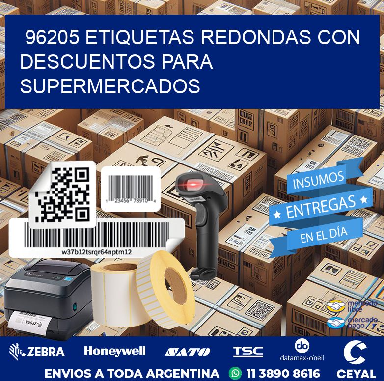 96205 ETIQUETAS REDONDAS CON DESCUENTOS PARA SUPERMERCADOS