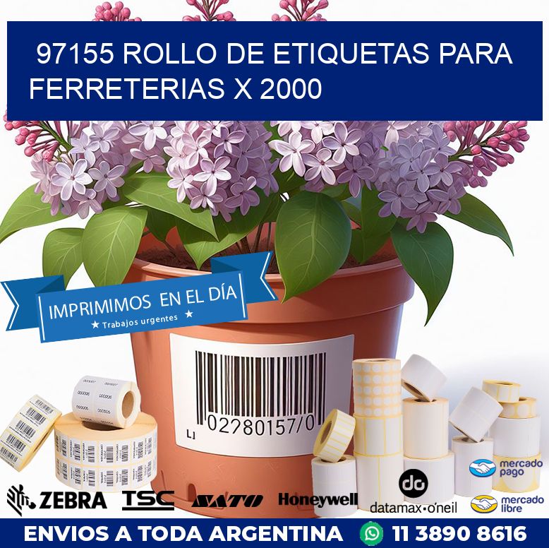 97155 ROLLO DE ETIQUETAS PARA FERRETERIAS X 2000