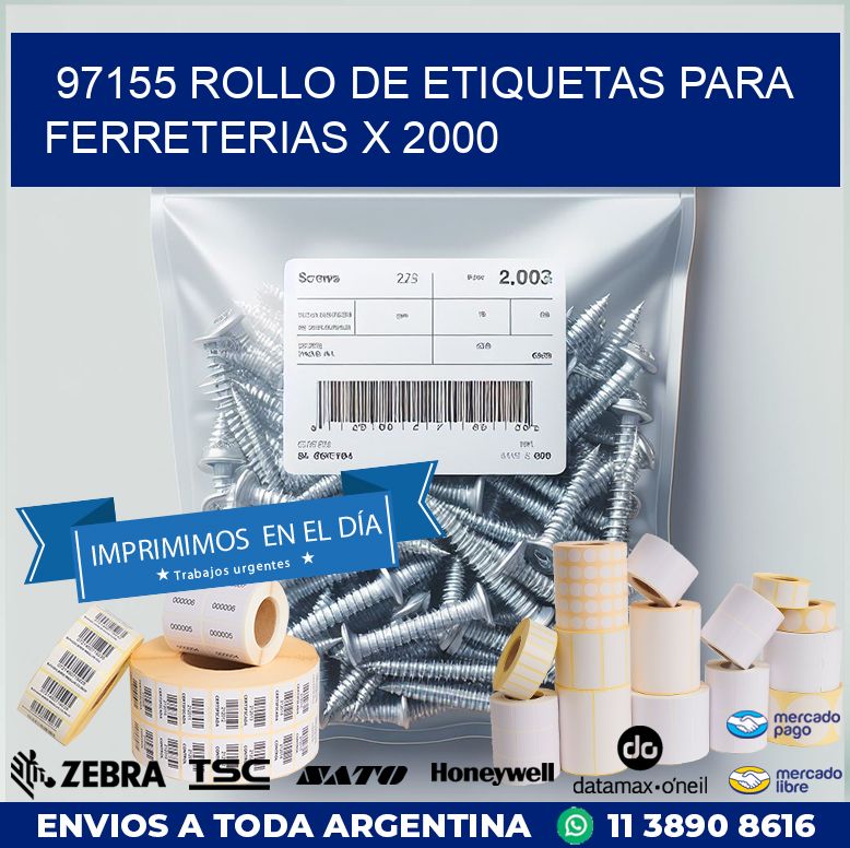 97155 ROLLO DE ETIQUETAS PARA FERRETERIAS X 2000