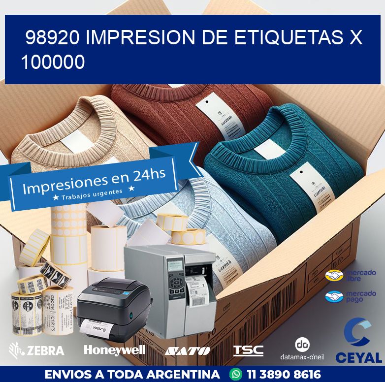 98920 IMPRESION DE ETIQUETAS X 100000