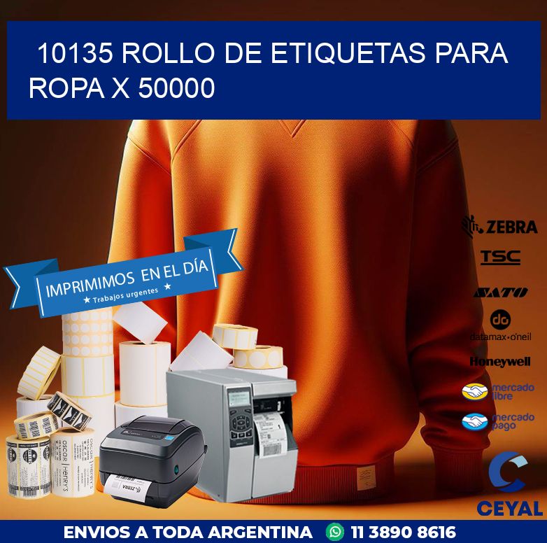 10135 ROLLO DE ETIQUETAS PARA ROPA X 50000