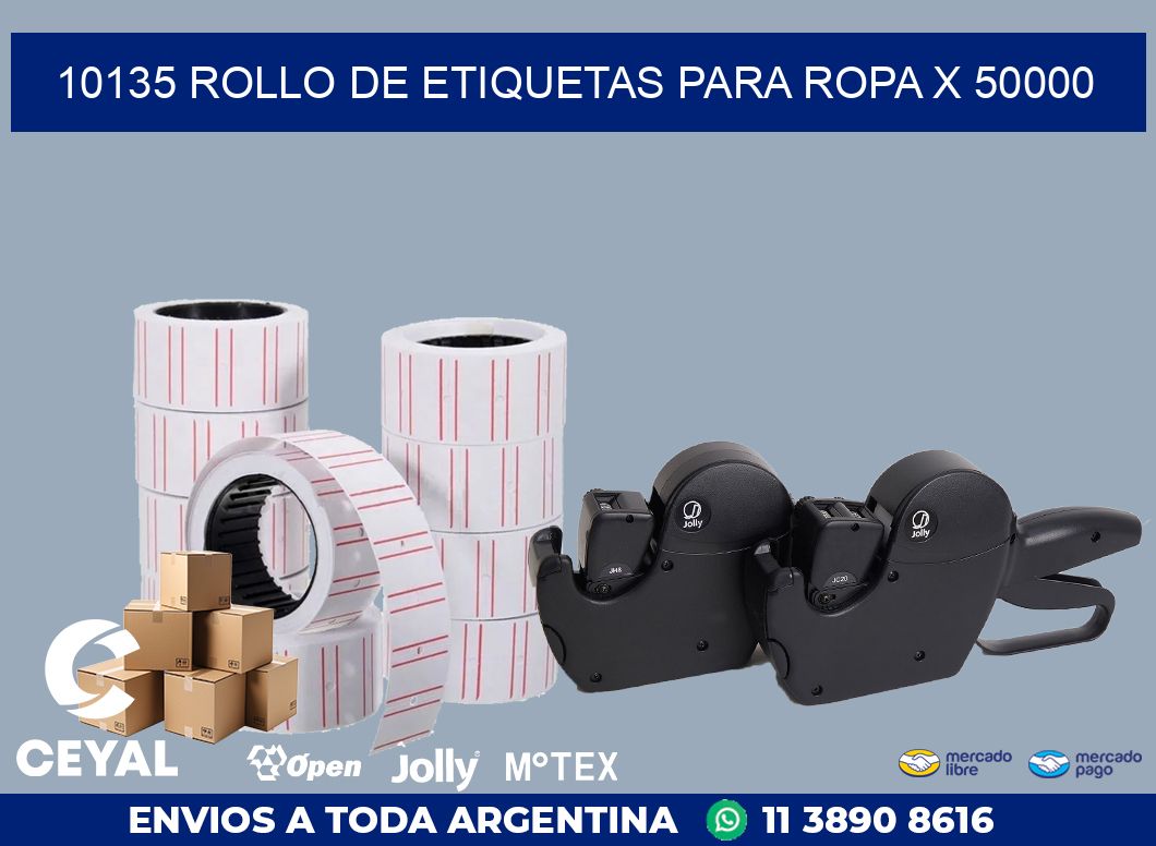 10135 ROLLO DE ETIQUETAS PARA ROPA X 50000