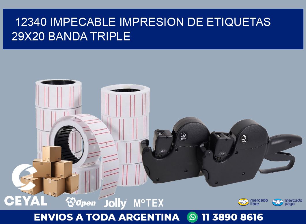 12340 IMPECABLE IMPRESION DE ETIQUETAS 29X20 BANDA TRIPLE