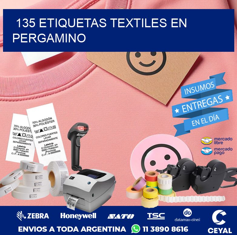135 ETIQUETAS TEXTILES EN PERGAMINO