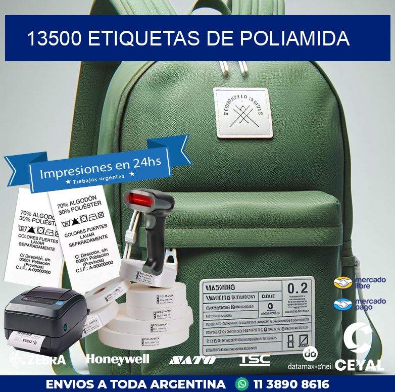 13500 ETIQUETAS DE POLIAMIDA