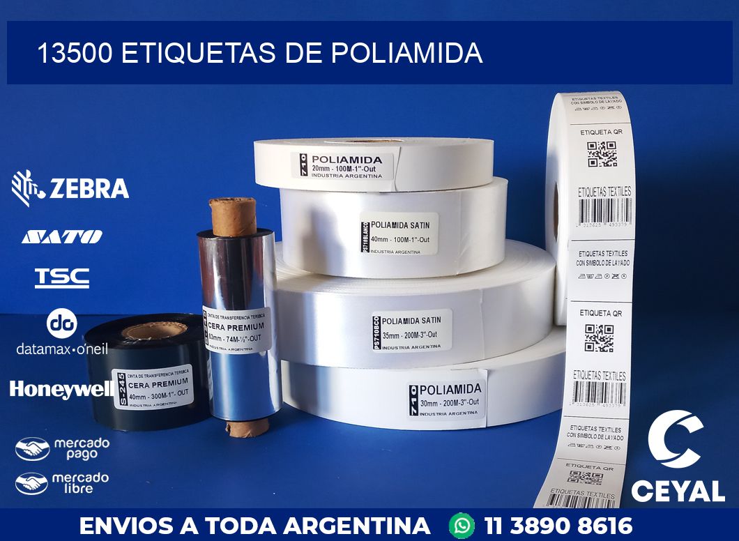 13500 ETIQUETAS DE POLIAMIDA