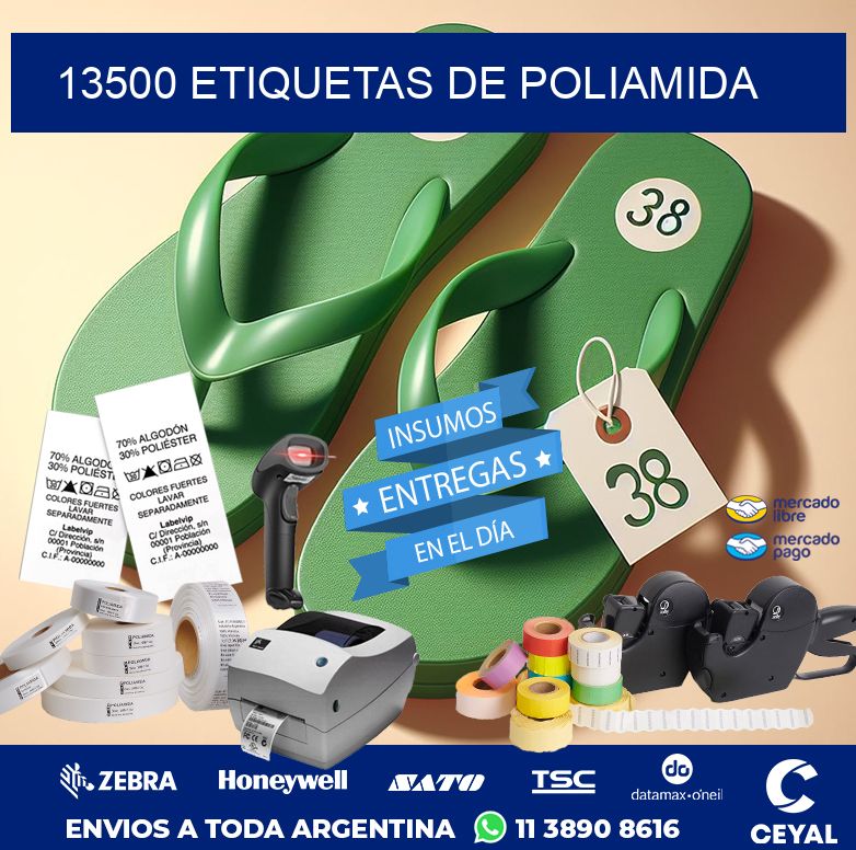 13500 ETIQUETAS DE POLIAMIDA
