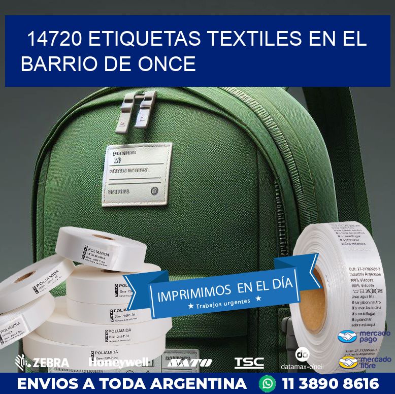 14720 ETIQUETAS TEXTILES EN EL BARRIO DE ONCE