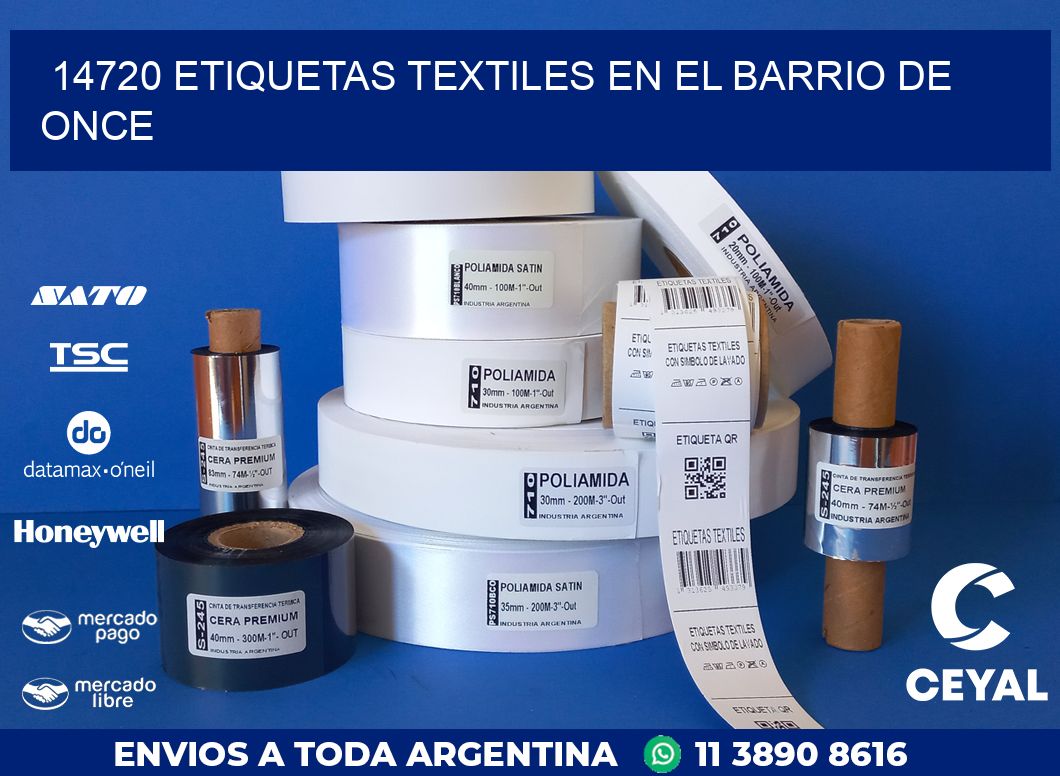 14720 ETIQUETAS TEXTILES EN EL BARRIO DE ONCE