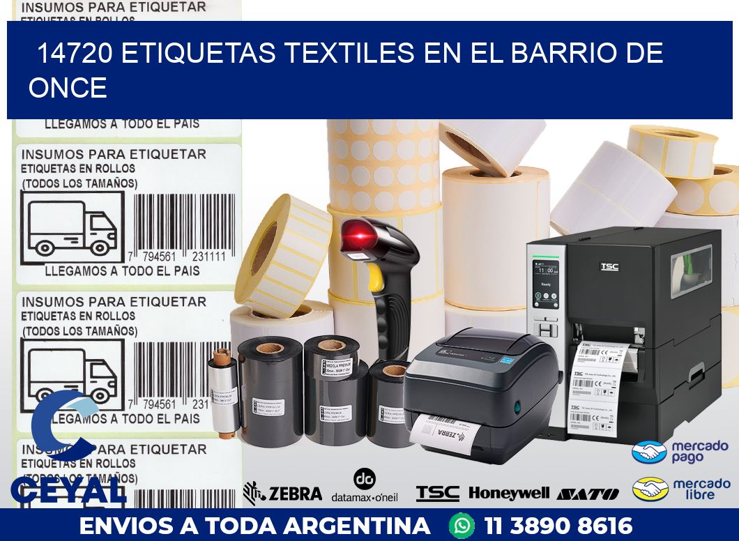 14720 ETIQUETAS TEXTILES EN EL BARRIO DE ONCE