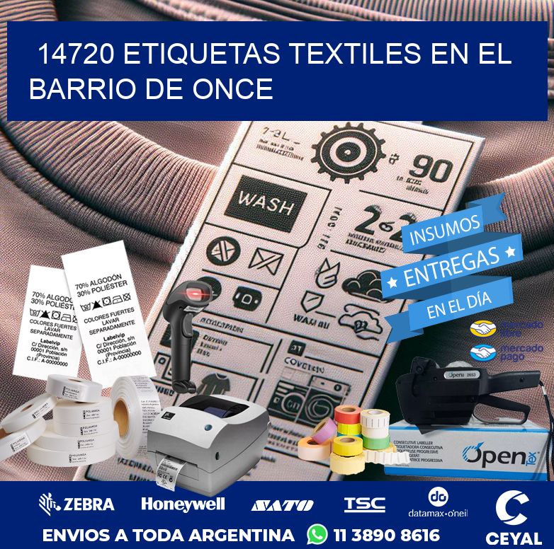 14720 ETIQUETAS TEXTILES EN EL BARRIO DE ONCE