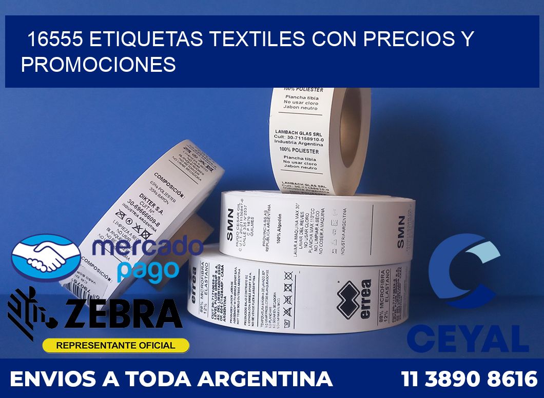 16555 ETIQUETAS TEXTILES CON PRECIOS Y PROMOCIONES