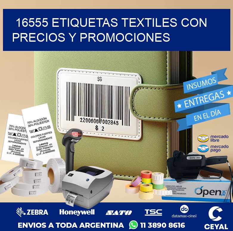 16555 ETIQUETAS TEXTILES CON PRECIOS Y PROMOCIONES