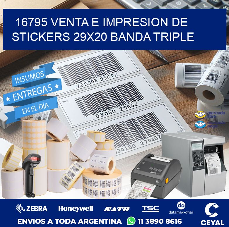 16795 VENTA E IMPRESION DE STICKERS 29X20 BANDA TRIPLE
