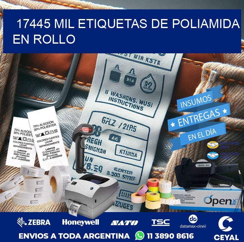 17445 MIL ETIQUETAS DE POLIAMIDA EN ROLLO