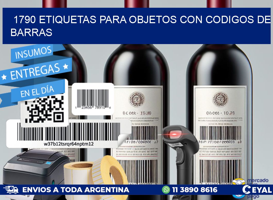 1790 etiquetas para objetos con codigos de barras