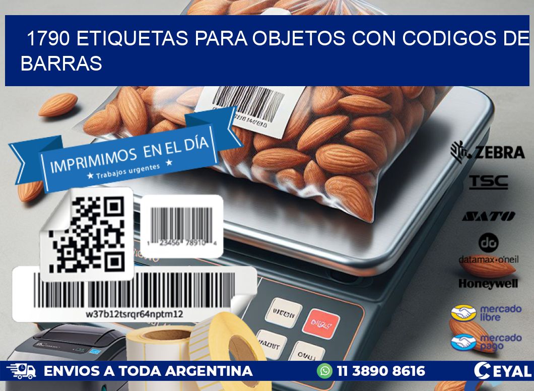 1790 etiquetas para objetos con codigos de barras