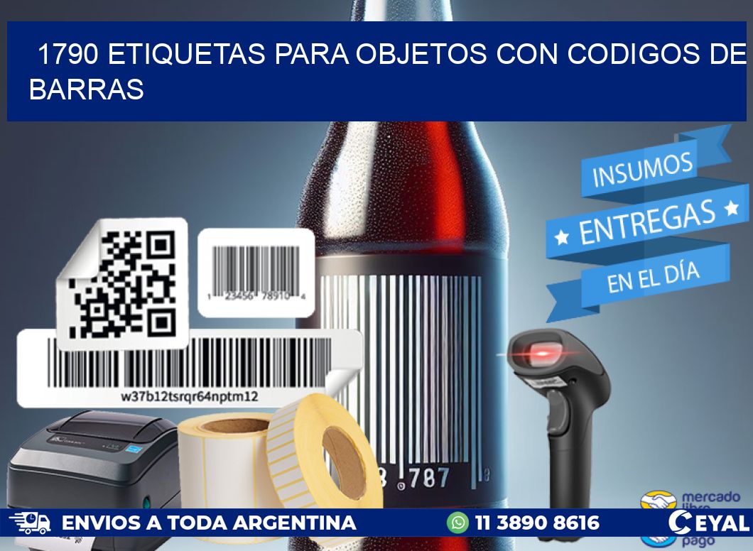 1790 etiquetas para objetos con codigos de barras