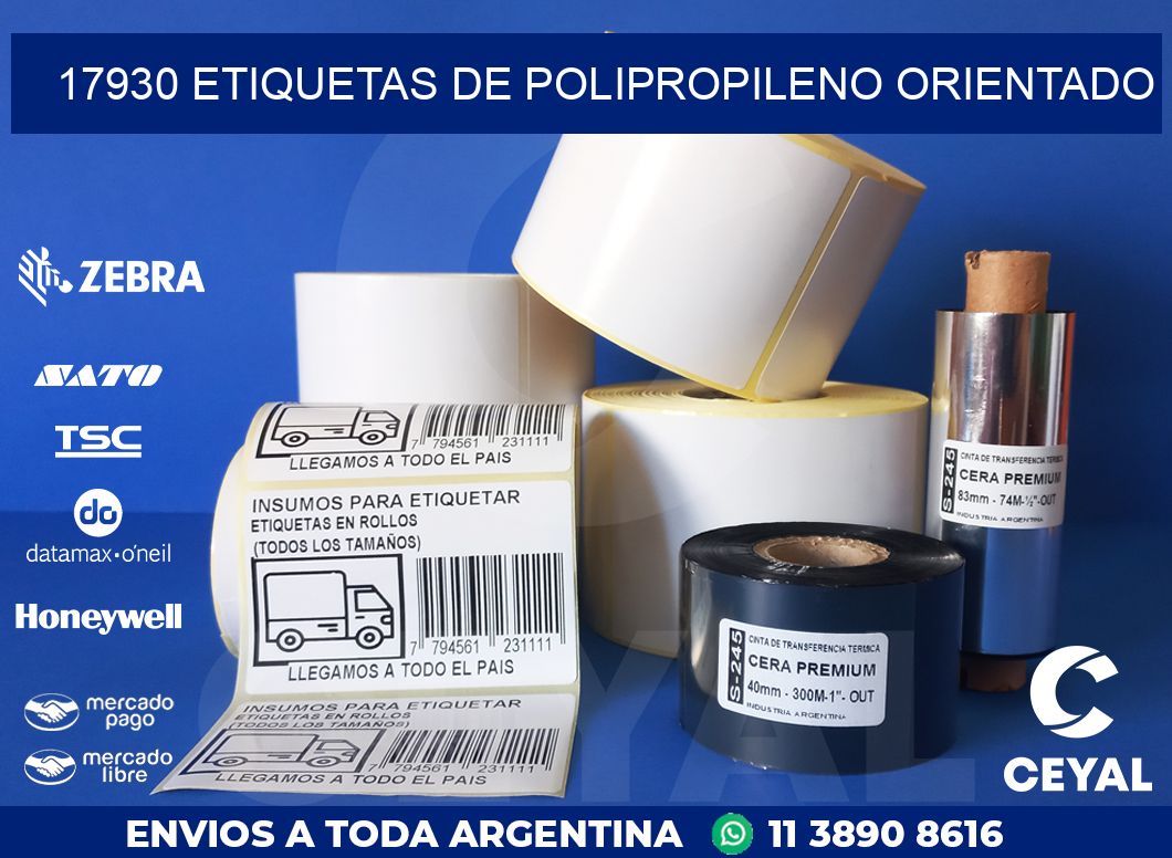 17930 ETIQUETAS DE POLIPROPILENO ORIENTADO