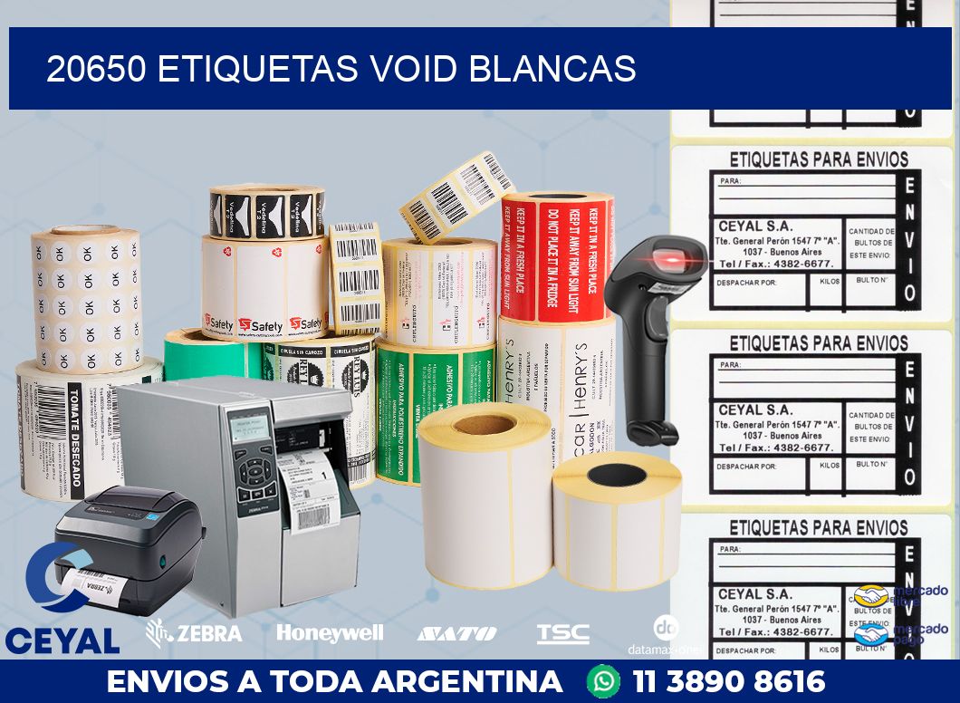 20650 ETIQUETAS VOID BLANCAS