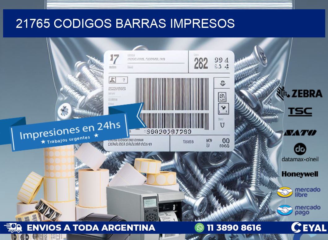 21765 codigos barras impresos
