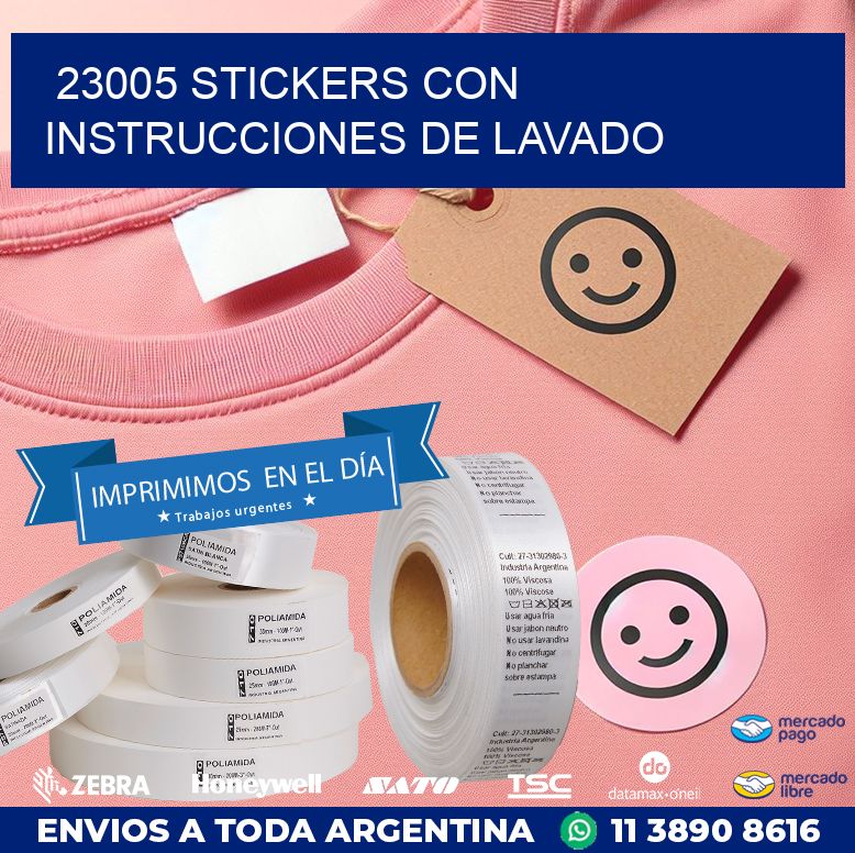 23005 STICKERS CON INSTRUCCIONES DE LAVADO