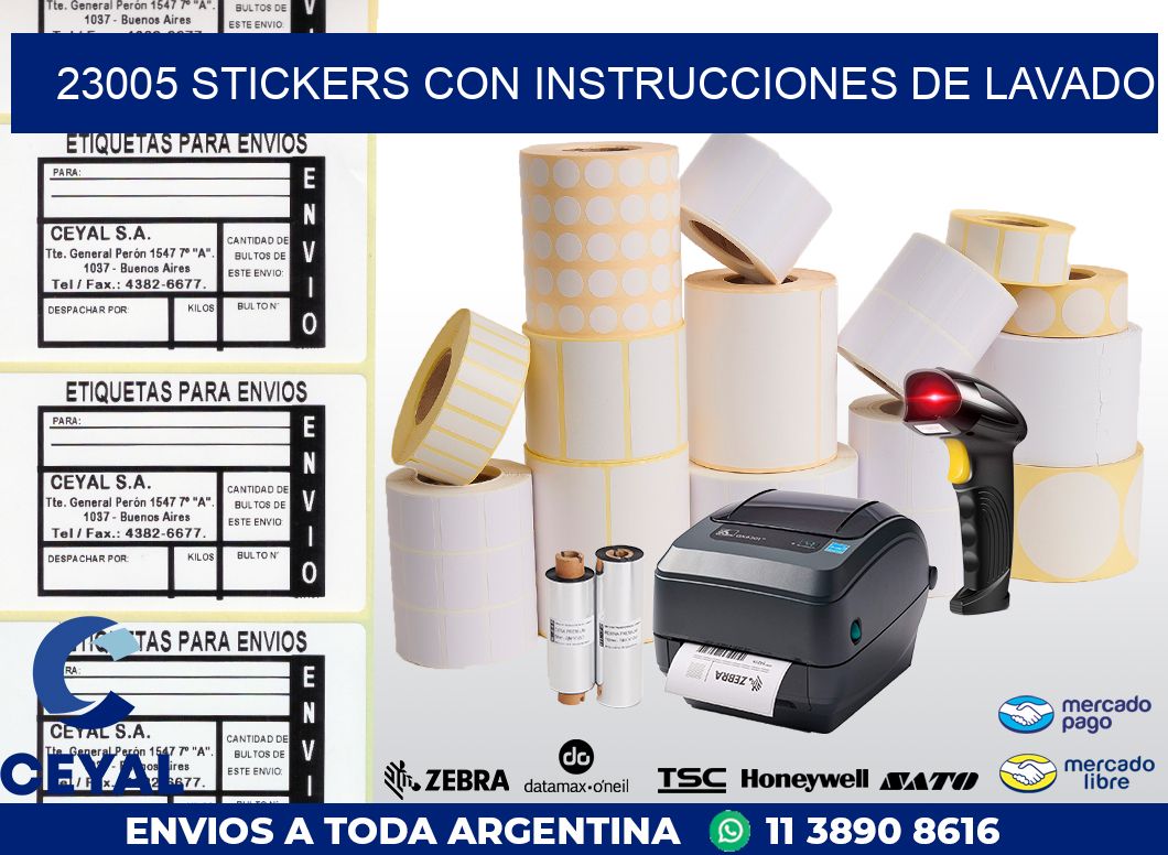 23005 STICKERS CON INSTRUCCIONES DE LAVADO