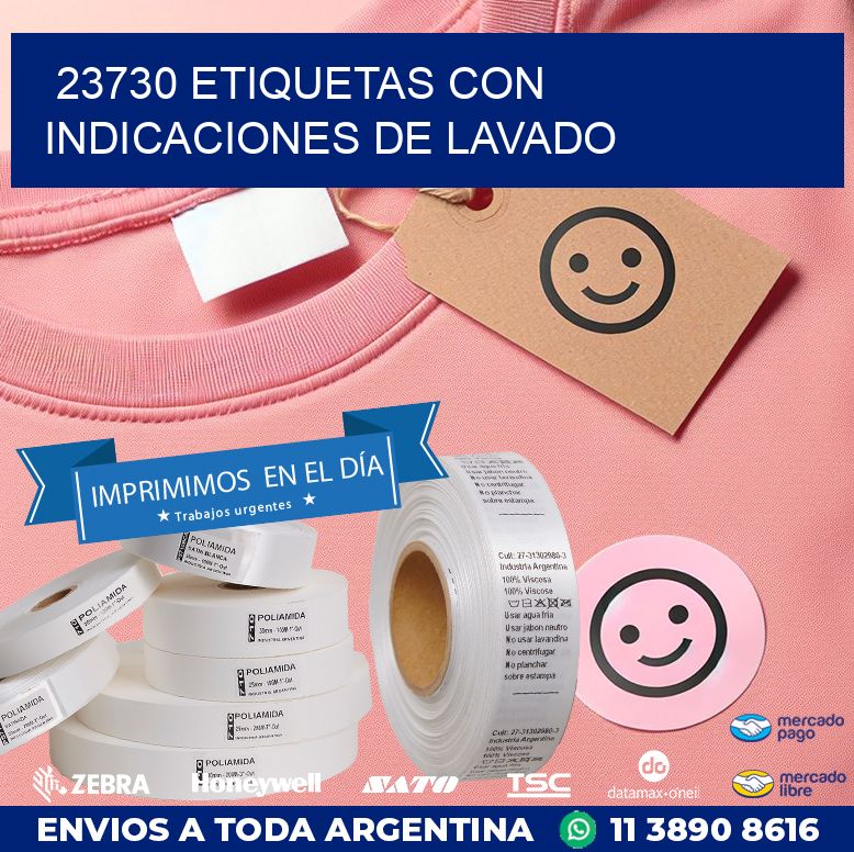 23730 ETIQUETAS CON INDICACIONES DE LAVADO