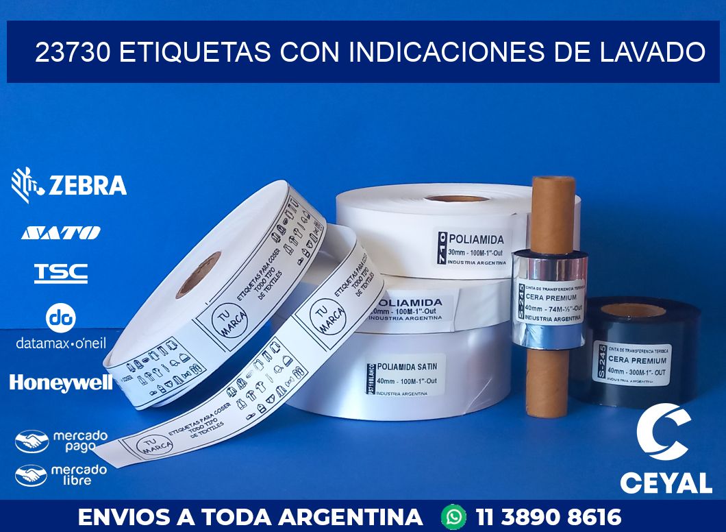 23730 ETIQUETAS CON INDICACIONES DE LAVADO