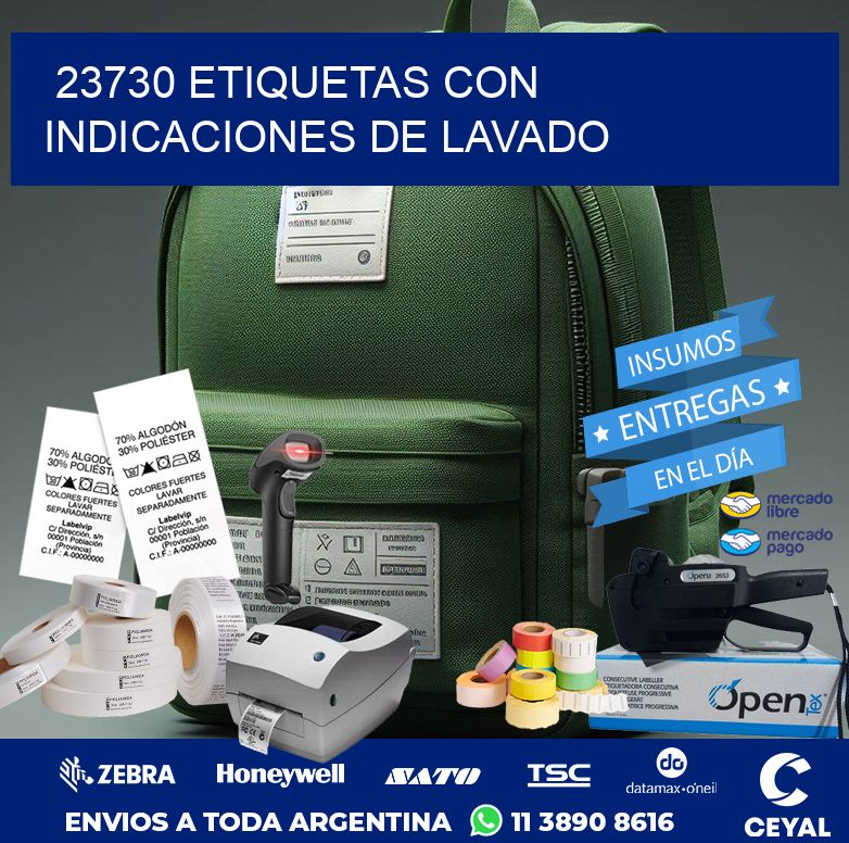 23730 ETIQUETAS CON INDICACIONES DE LAVADO