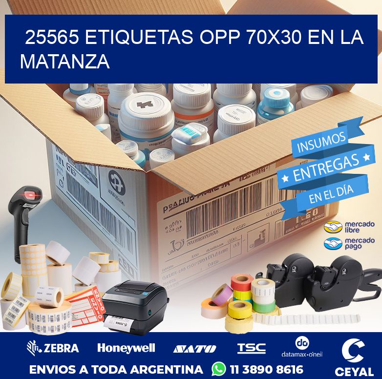 25565 ETIQUETAS OPP 70X30 EN LA MATANZA