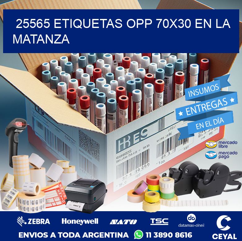 25565 ETIQUETAS OPP 70X30 EN LA MATANZA