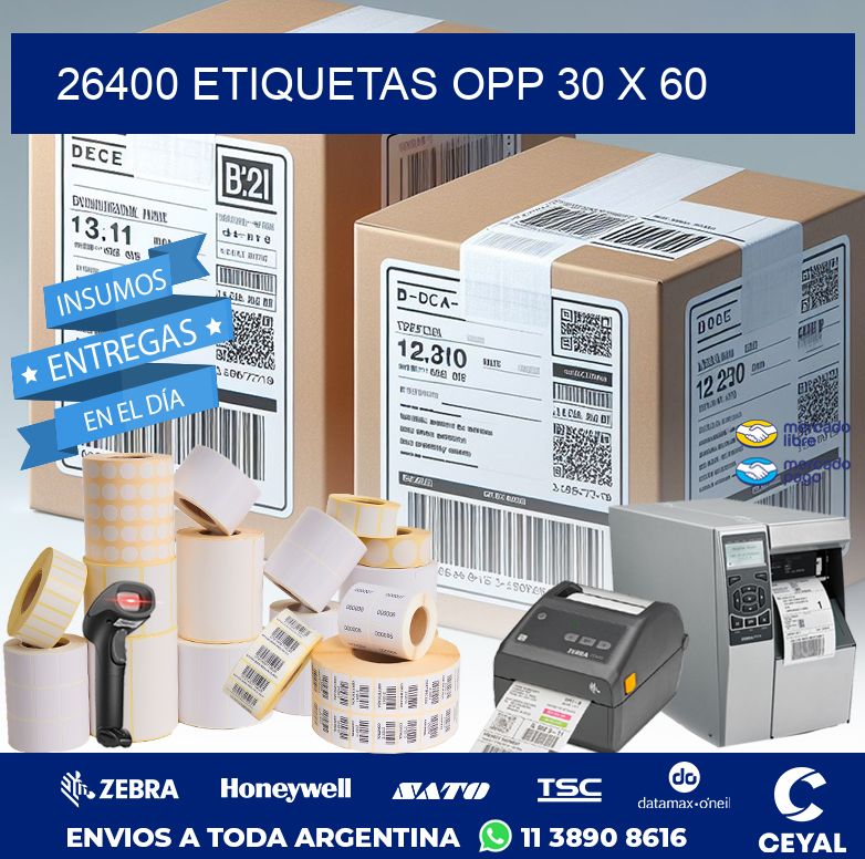 26400 ETIQUETAS OPP 30 X 60