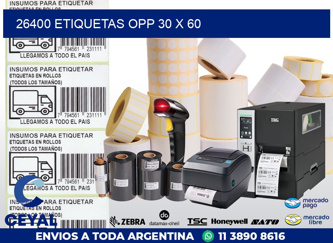 26400 ETIQUETAS OPP 30 X 60
