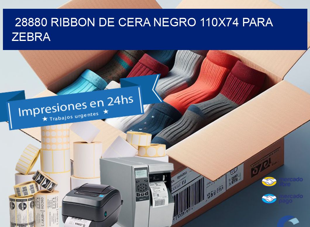 28880 RIBBON DE CERA NEGRO 110X74 PARA ZEBRA