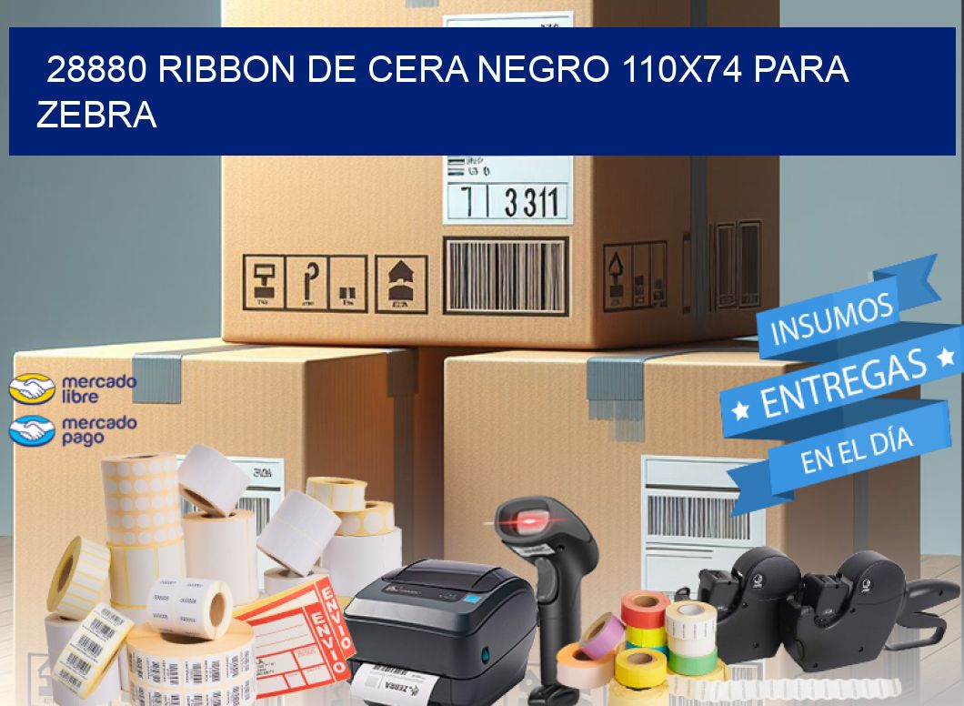 28880 RIBBON DE CERA NEGRO 110X74 PARA ZEBRA