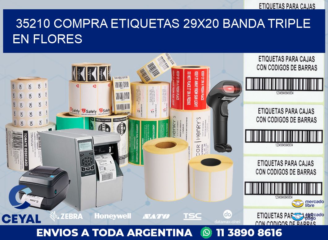 35210 COMPRA ETIQUETAS 29X20 BANDA TRIPLE EN FLORES