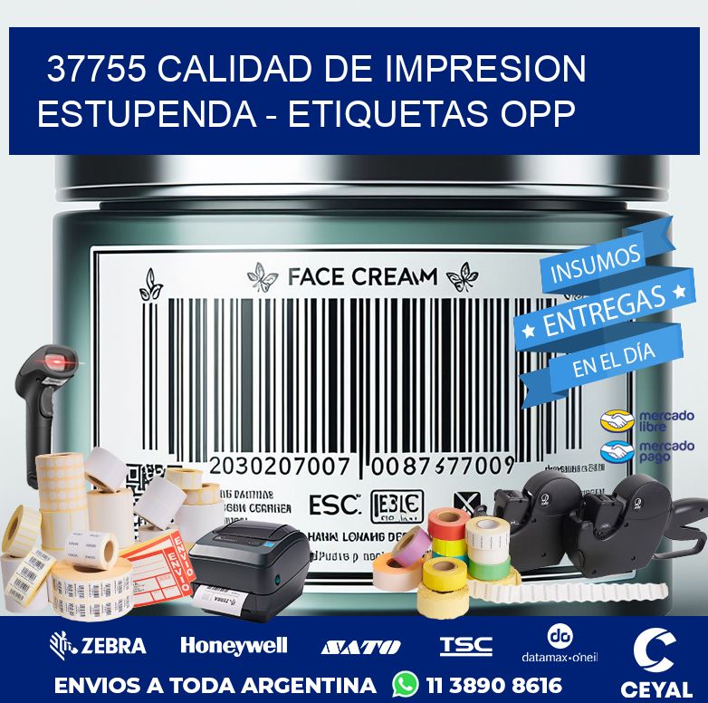 37755 CALIDAD DE IMPRESION ESTUPENDA - ETIQUETAS OPP