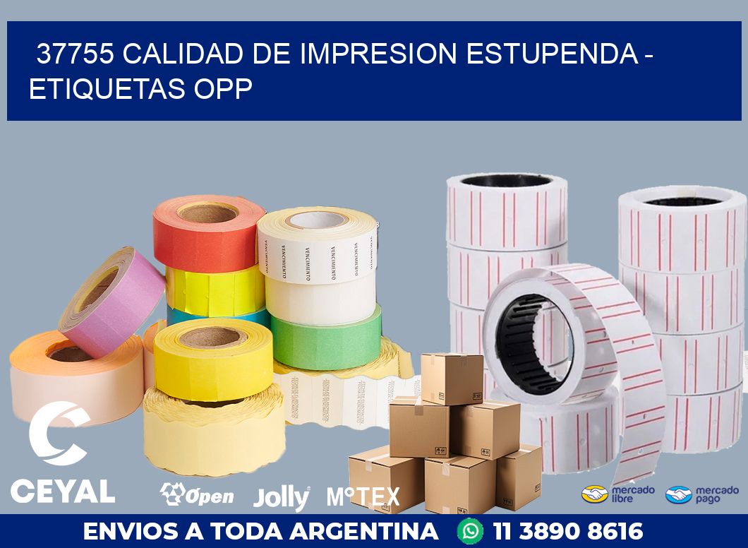 37755 CALIDAD DE IMPRESION ESTUPENDA - ETIQUETAS OPP