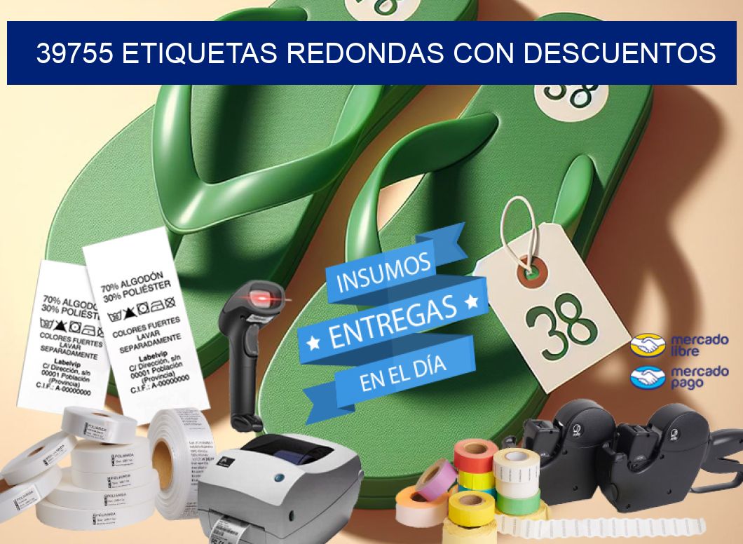 39755 ETIQUETAS REDONDAS CON DESCUENTOS