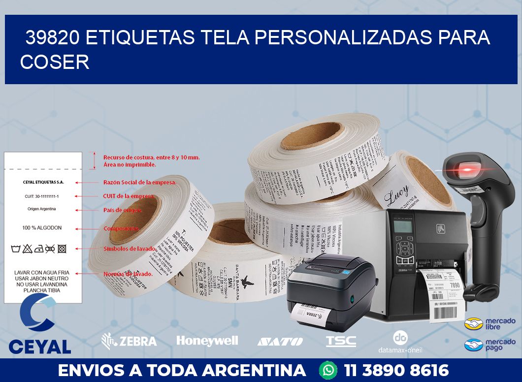 39820 ETIQUETAS TELA PERSONALIZADAS PARA COSER