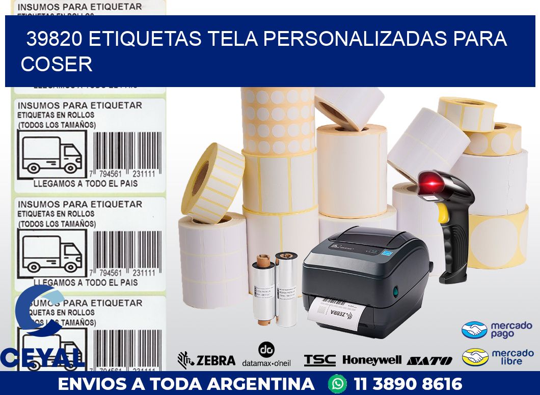 39820 ETIQUETAS TELA PERSONALIZADAS PARA COSER