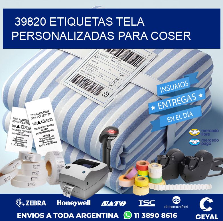 39820 ETIQUETAS TELA PERSONALIZADAS PARA COSER