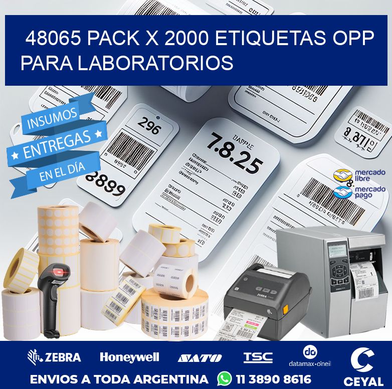48065 PACK X 2000 ETIQUETAS OPP PARA LABORATORIOS